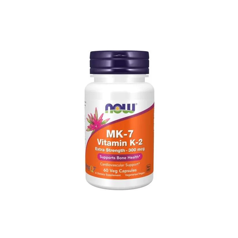 MK-7 Vitamin K-2 Extra Strength 300 mcg (60 vcaps) - Now Foods