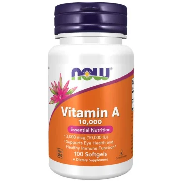 Vitamin A 10.000 IU (100 Softgels) de Now Foods - Nutriwellness