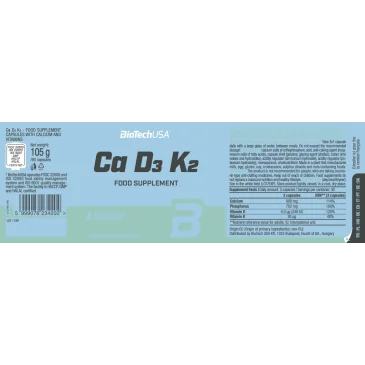 Ca-D3-K2 de BioTech USA pas cher - Nutriwellness