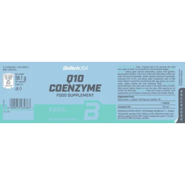 Coenzyme Q10 100mg de BioTech USA pas cher - Nutriwellness