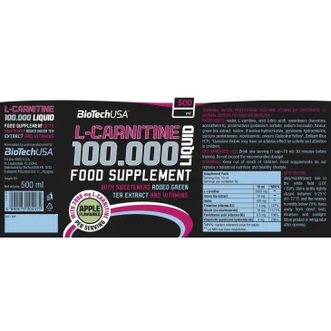 L-Carnitine 100000 Liquid de Biotech USA pas - Nutriwellness