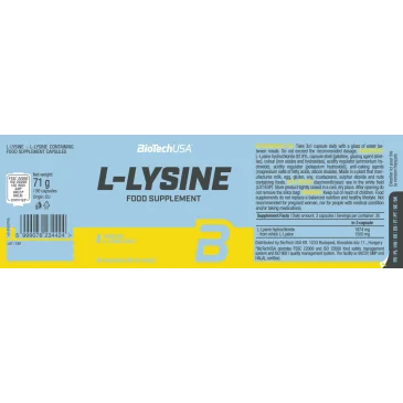 L-Lysine de BioTech USA pas cher - Nutriwellness