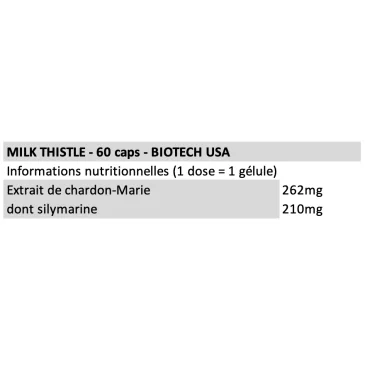 Milk Thistle de BioTech USA pas cher - Nutriwellness