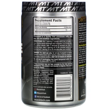 Essential Series Platinum 100% Glutamine de Muscletech - Nutriwellness