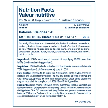 100% Pure MCT Oil (946ml) de PVL pas cher - Nutriwellness