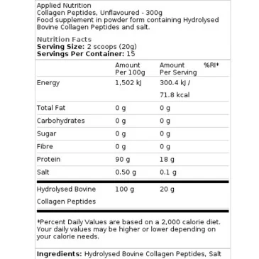 Collagen Peptides, Unflavoured d'Applied Nutrition - Nutriwellness