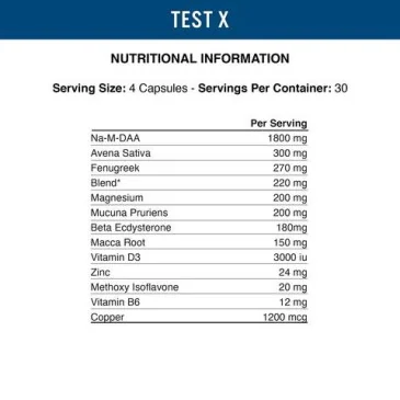 Test X - 120 caps d'Applied Nutrition pas cher - Nutriwellness