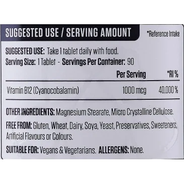 Vitamin B12 - 90 gélules d'Applied Nutrition pas cher - Nutriwellness