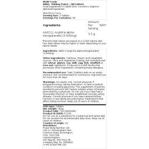 AAKG - 4200mg (Powder) - 198 grams - NOW Foods