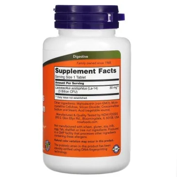 Acidophilus Three Billion - 180 tablets de NOW Foods - Nutriwellness