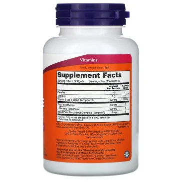 Advanced Gamma E Complex - 120 softgels de NOW Foods - Nutriwellness