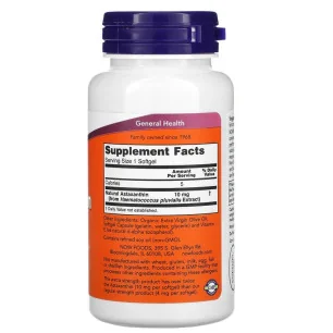 Astaxanthin, 10mg - 60 softgels - NOW Foods