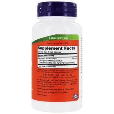 Astragalus Extract, 500mg - 90 vcaps de NOW Foods - Nutriwellness