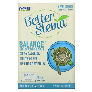 BetterStevia Balance with Chromium & Inulin - 100 packets NOW Foods