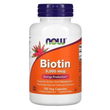 Biotin - 5000mcg - 120 vcaps de NOW Foods pas cher - Nutriwellness