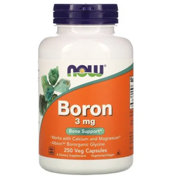 Boron - 3mg - 250 caps de NOW Foods   pas cher - Nutriwellness