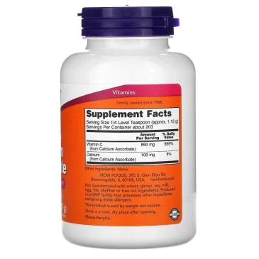 Calcium Ascorbate, Pure Buffered Powder - 227 grams de NOW Foods