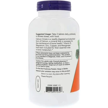 Calcium Citrate with Minerals & Vitamin D-2 - 100 tablets NOW Foods