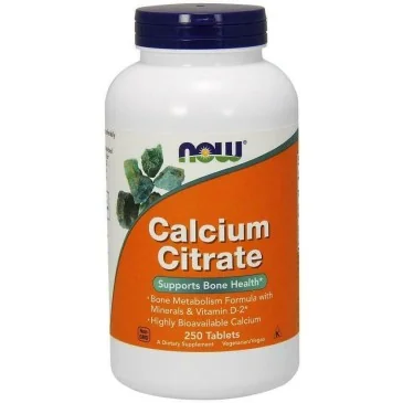 Calcium Citrate with Minerals & Vitamin D-2 - 250 tablets NOW Foods