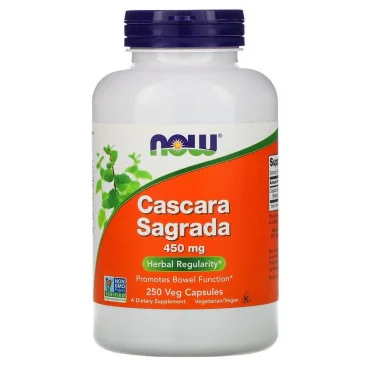Cascara Sagrada - 450mg - 250 vcaps de NOW Foods - Nutriwellness