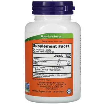 Chlorella - 500mg Organic - 200 tablets de NOW Foods - Nutriwellness