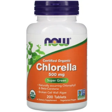 Chlorella - 500mg Organic - 200 tablets de NOW Foods - Nutriwellness