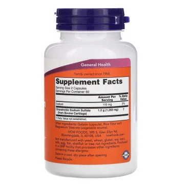 Chondroitin Sulfate, 600mg - 120 caps de NOW Foods pas cher - Nutriwellness