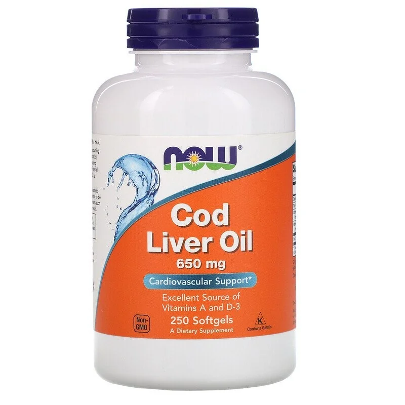 Cod Liver Oil - 650mg - 250 softgels - NOW Foods Cod Liver Oil - 650mg - 250 softgels - NOW Foods