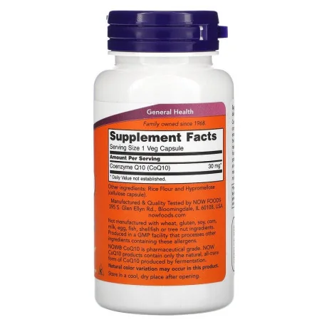 CoQ10 - 30mg - 120 vcaps - NOW Foods