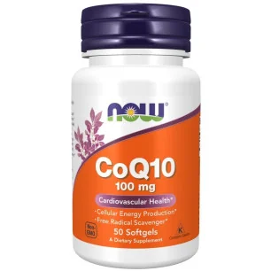 CoQ10 with vitamin E - 100mg - 50 softgels NOW Foods - Nutriwellness