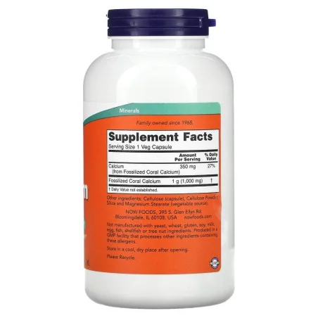 Coral Calcium - 1000mg - 250 vcaps - NOW Foods