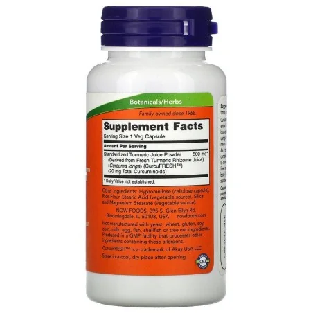 CurcuFRESH Curcumin, Capsules - 60 vcaps - NOW Foods