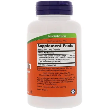 Curcumin - 60 vcaps de NOW Foods pas cher - Nutriwellness