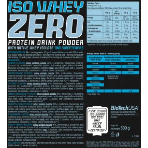 Iso Whey Zero 500g - Biotech USA