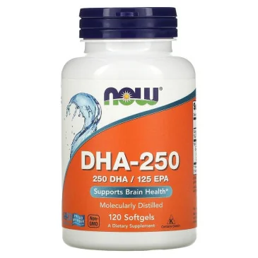 DHA-250, 250 DHA / 100 EPA - 120 softgels de NOW Foods - Nutriwellness