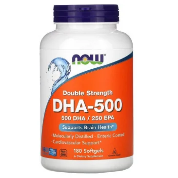 DHA-500 - 500 DHA / 250 EPA - 180 softgels NOW Foods - Nutriwellness