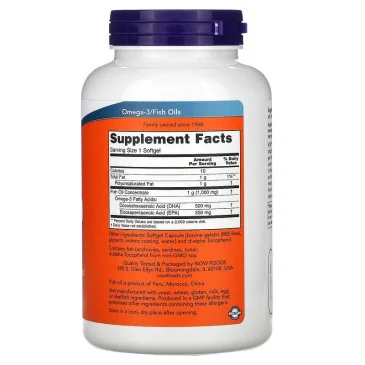 DHA-500 - 500 DHA / 250 EPA - 180 softgels NOW Foods - Nutriwellness