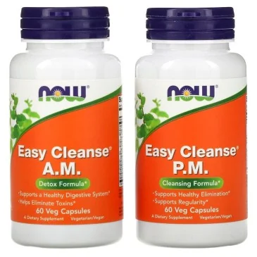 Easy Cleanse - AM & PM - 120 vcaps de NOW Foods - Nutriwellness