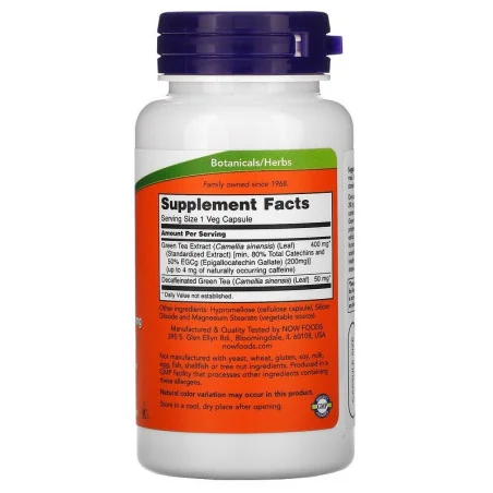 EGCg Green Tea Extract - 400mg - 90 vcaps - NOW Foods