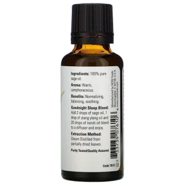 Essential Oil, Hyssop Oil - 30 ml NOW Foods pas cher - Nutriwellness
