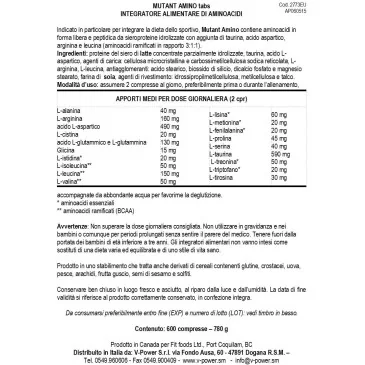 Mutant Amino (600) de Mutant pas cher - Nutriwellness