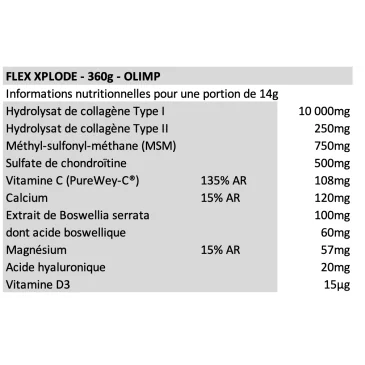 Flex Xplode - 504 grams d'Olimp Sport Nutrition - Nutriwellness