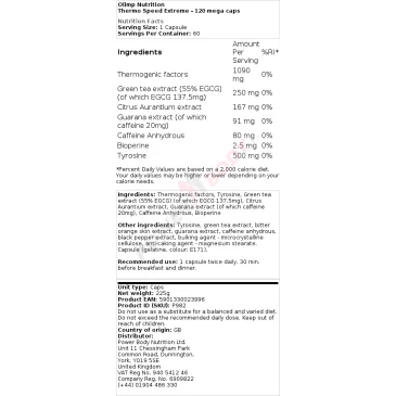 Thermo Speed Extreme - 120 mega caps d'Olimp Nutrition pas cher