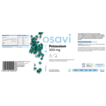 Potassium 300mg - 180 vegan caps d'Osavi pas cher - Nutriwellness