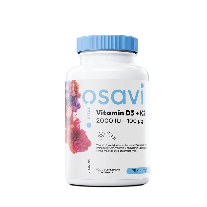 Vitamin D3 + K2 - 2000IU - 120 softgels - Osavi
