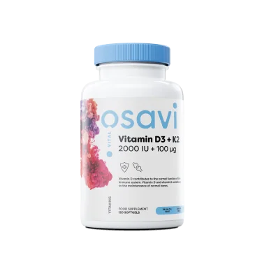 Vitamin D3 + K2 - 2000IU - 120 softgels d'Osavi - Nutriwellness