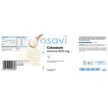 Colostrum Immuno, 800mg - 120 caps d'Osavi - Nutriwellness