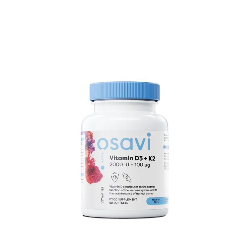 Vitamin D3 + K2 - 2000IU - 60 softgels - Osavi