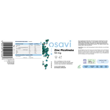 Zinc Picolinate 50mg - 60 vegan caps d'Osavi pas cher - Nutriwellness
