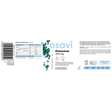 Potassium 300mg - 90 vegan caps d'Osavi pas cher - Nutriwellness